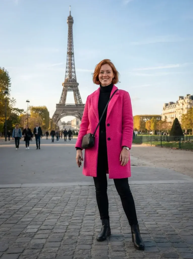 Hot Pink Coat All Black Base