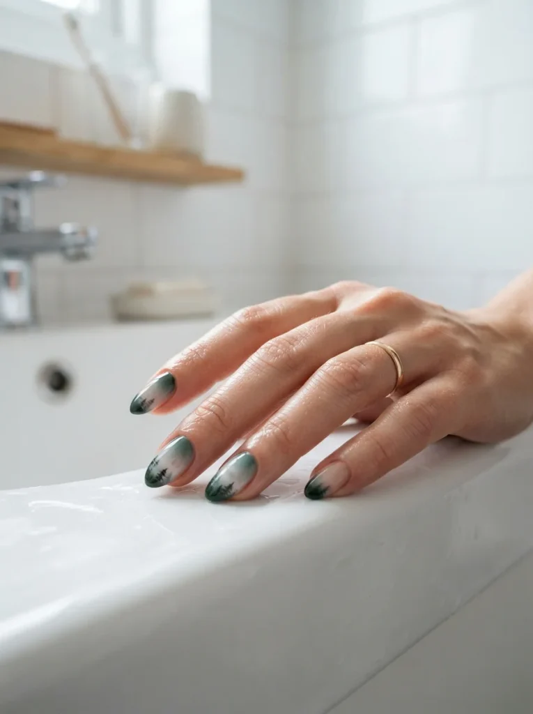 16 Fall Nail Art Ideas, Explained Like Art Class (No Talent Required) 12 Misty Forest Ombre