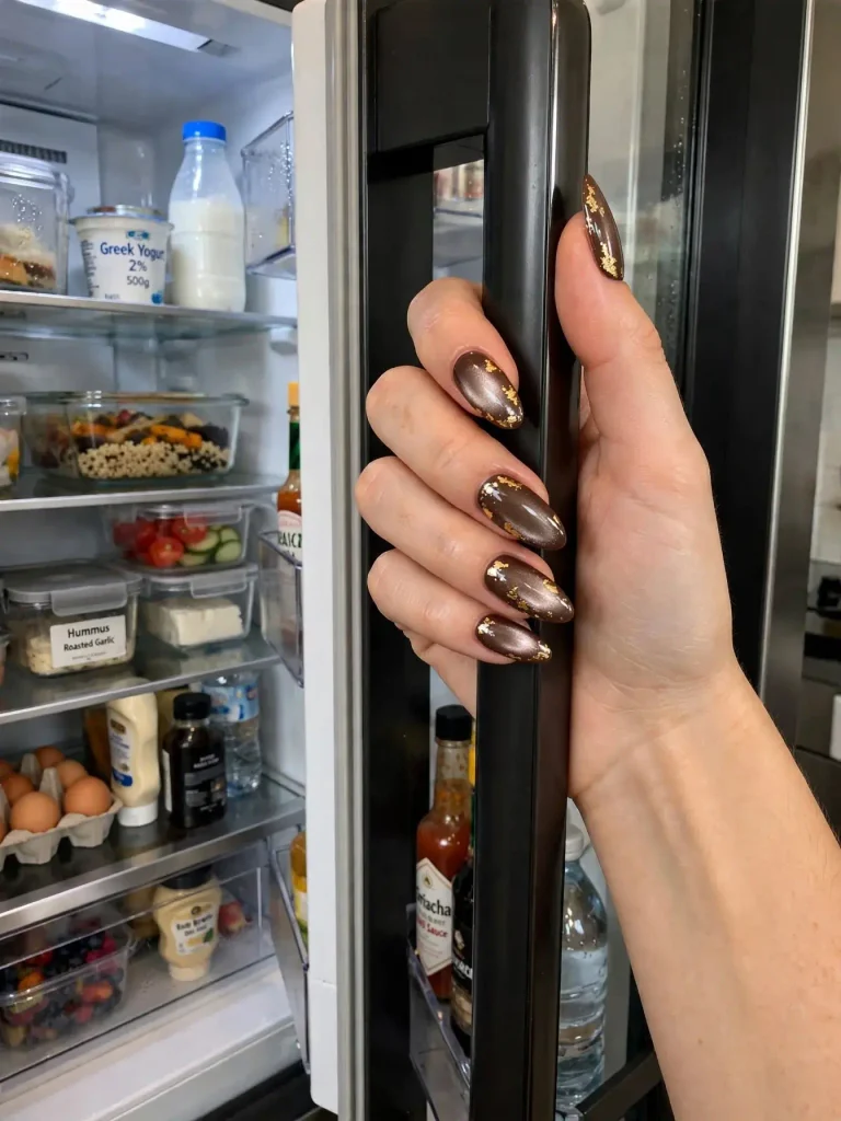 14 Fall Nails With Designs, One for Every Week of the Season 13 Mocha Glaze with Pearl Finish 768x1024 1