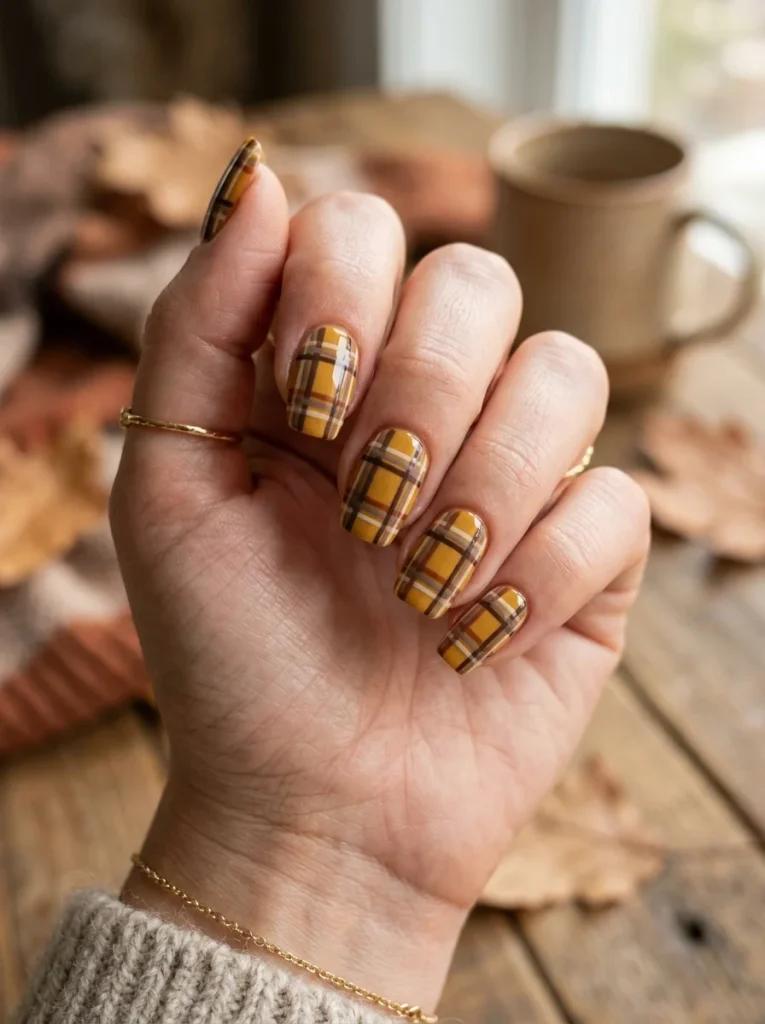 Mustard and Brown Checks