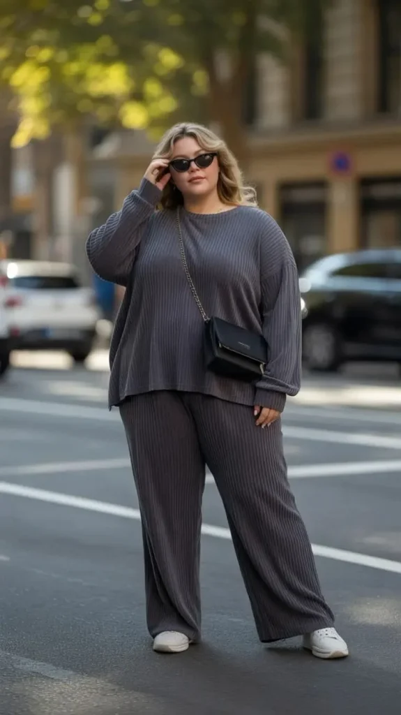 15 Fall Outfits Photoshoot Ideas That Look Stunning 12 Plus Size Friendly Knit Set Look