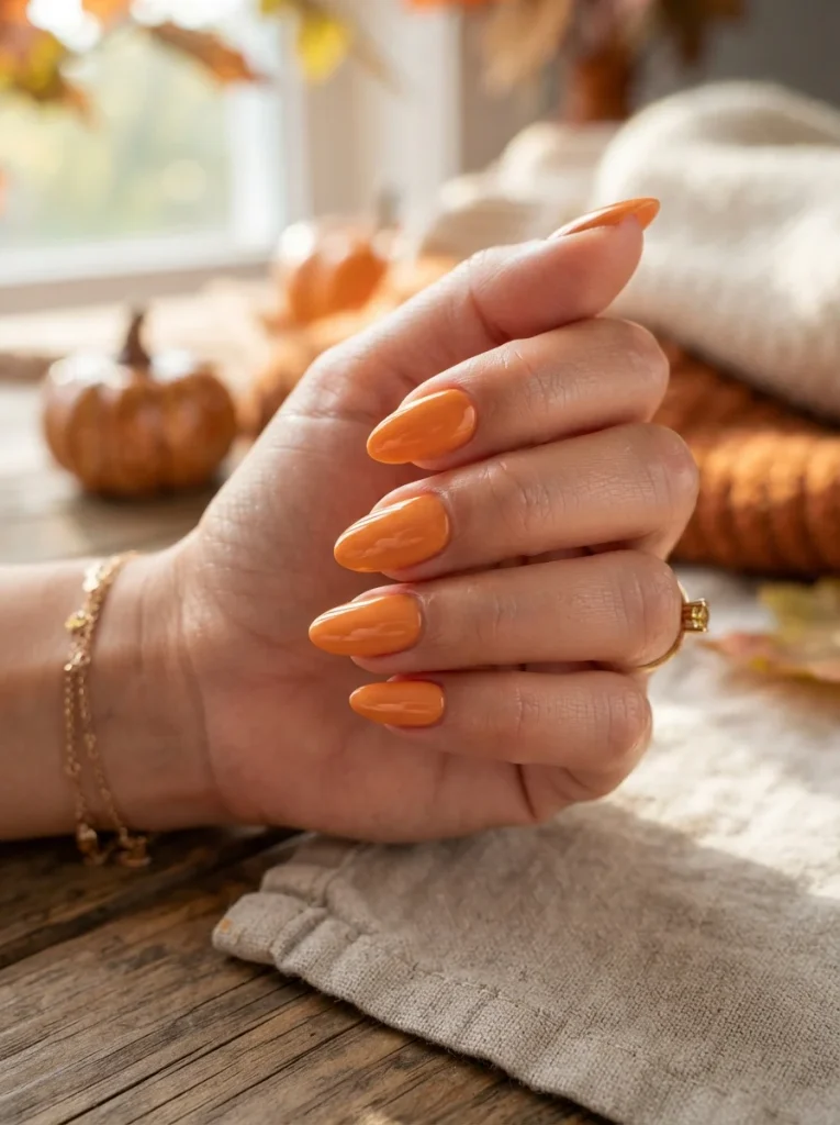 15 Simple Halloween Nails You Can Finish Before Your Tea Gets Cold 3 Pumpkin Orange Cream