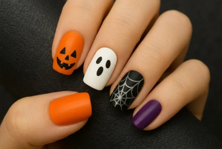 Simple Halloween Nails