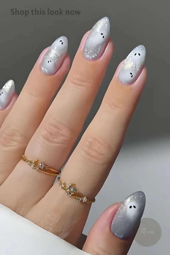 Fall Gets Spooky With These 19 Fall Halloween Nails You’ll Want to Copy 13 Smoky Gray Ghost Nails