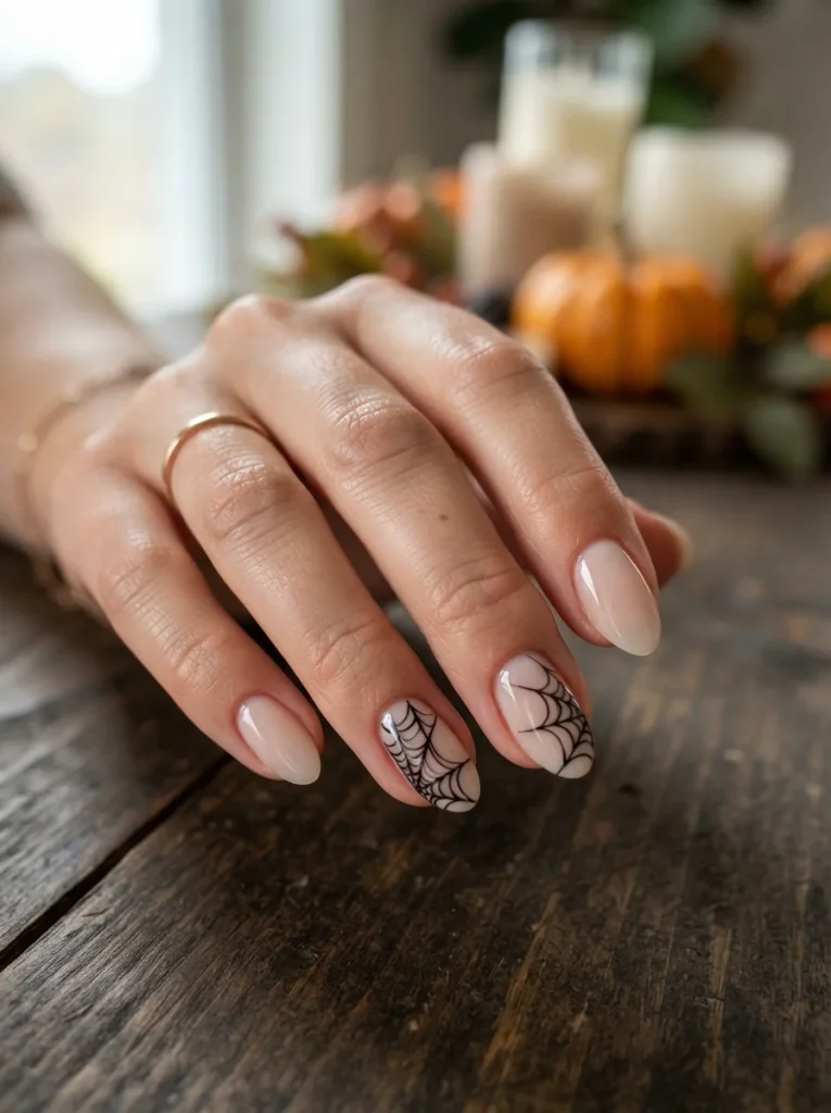 15 Simple Halloween Nails You Can Finish Before Your Tea Gets Cold 12 Spiderweb Corner
