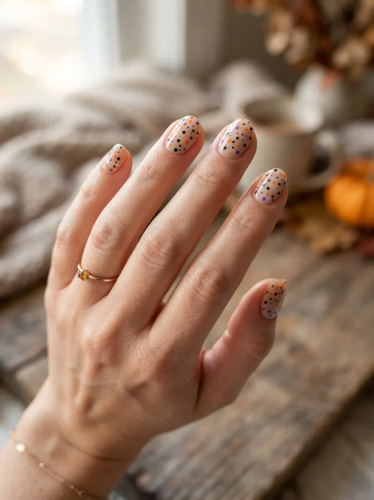 15 Simple Halloween Nails You Can Finish Before Your Tea Gets Cold 7 Sprinkle Dot