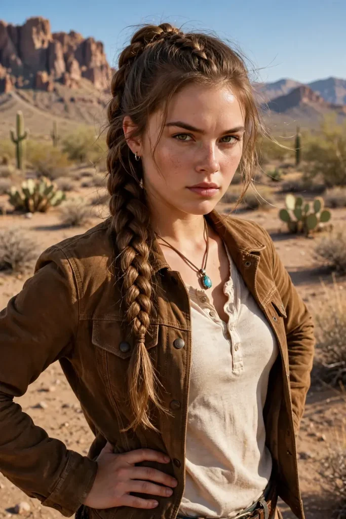 17 Cowgirl Hairstyles Ideas, Planned Around a Full Day at the Ranch, the Rodeo, and the Dance Hall 2 cowgirl 02 single fishtail braid