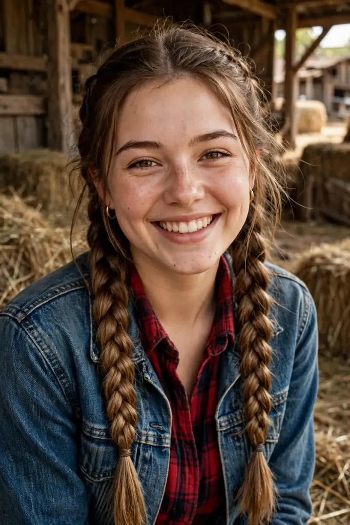 17 Cowgirl Hairstyles Ideas, Planned Around a Full Day at the Ranch, the Rodeo, and the Dance Hall 3 cowgirl 03 twin braids