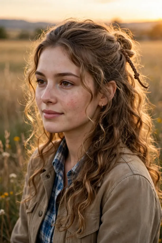 17 Cowgirl Hairstyles Ideas, Planned Around a Full Day at the Ranch, the Rodeo, and the Dance Hall 10 cowgirl 10 half up loose curls