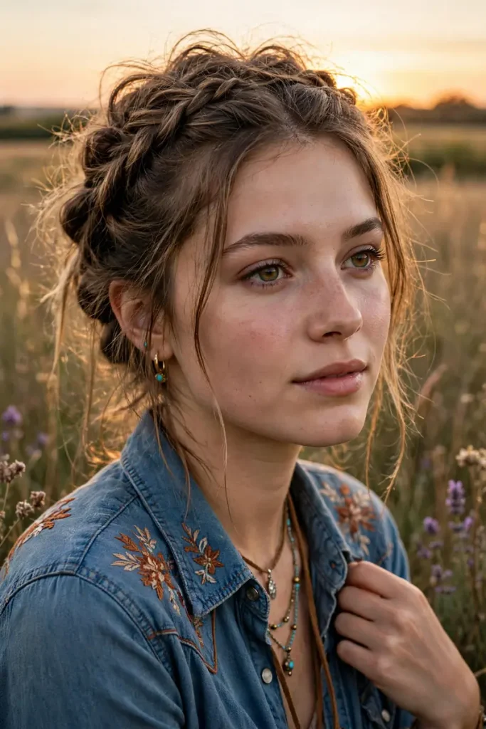 17 Cowgirl Hairstyles Ideas, Planned Around a Full Day at the Ranch, the Rodeo, and the Dance Hall 14 cowgirl 14 messy braid crown
