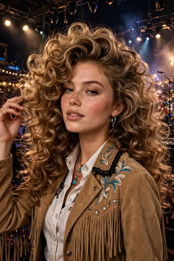 17 Cowgirl Hairstyles Ideas, Planned Around a Full Day at the Ranch, the Rodeo, and the Dance Hall 16 cowgirl 16 big curls volume