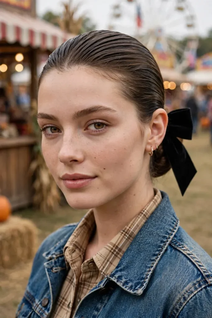 17 Cowgirl Hairstyles Ideas, Planned Around a Full Day at the Ranch, the Rodeo, and the Dance Hall 17 cowgirl 17 slicked low bun with bow