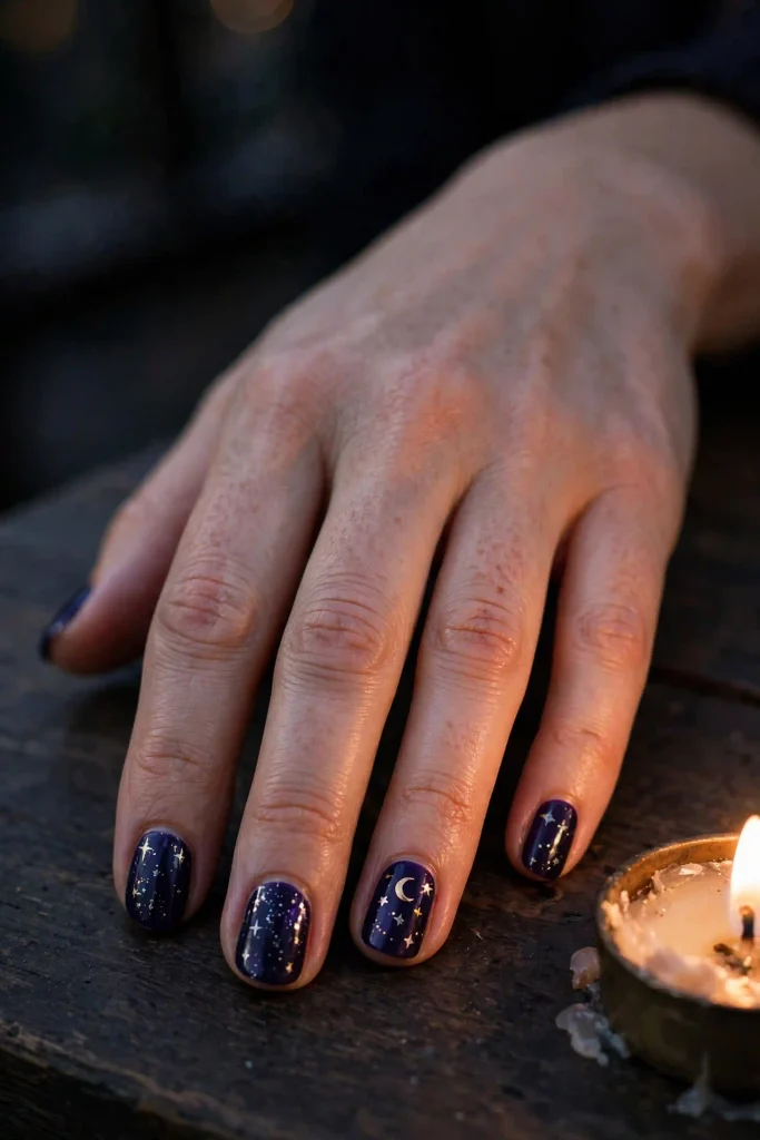17 Purple Halloween Nails, Bottled Like Potions on a Witch's Apothecary Shelf 18 image 543