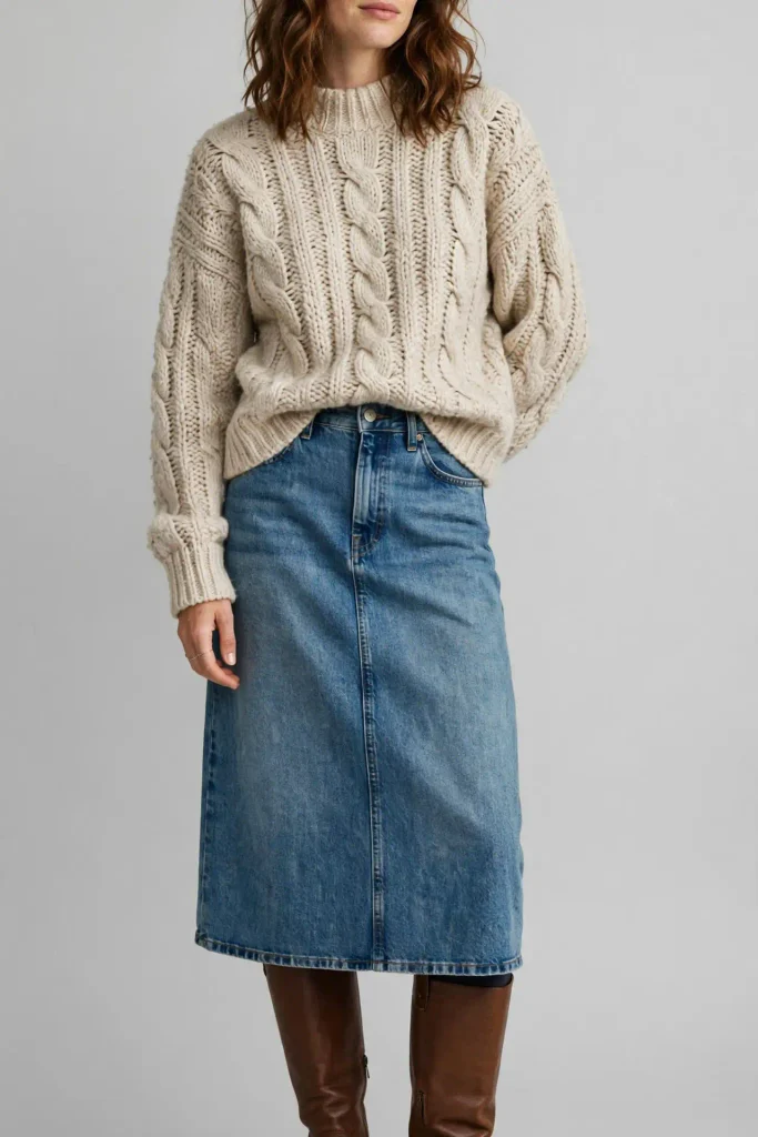 18 Fall Outfits With a Jean Skirt, Styled From the Shoes Up 2 image 55
