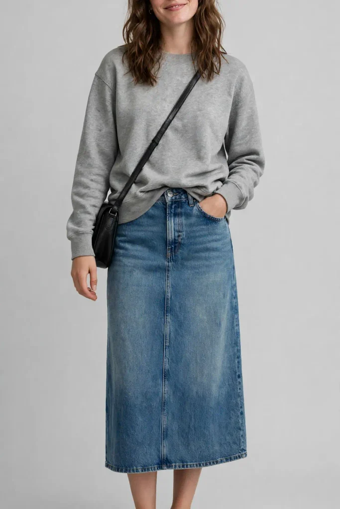 18 Fall Outfits With a Jean Skirt, Styled From the Shoes Up 3 image 56