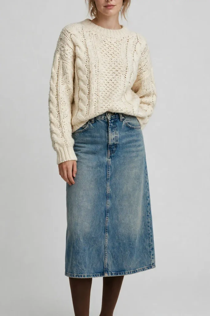 18 Fall Outfits With a Jean Skirt, Styled From the Shoes Up 8 image 60