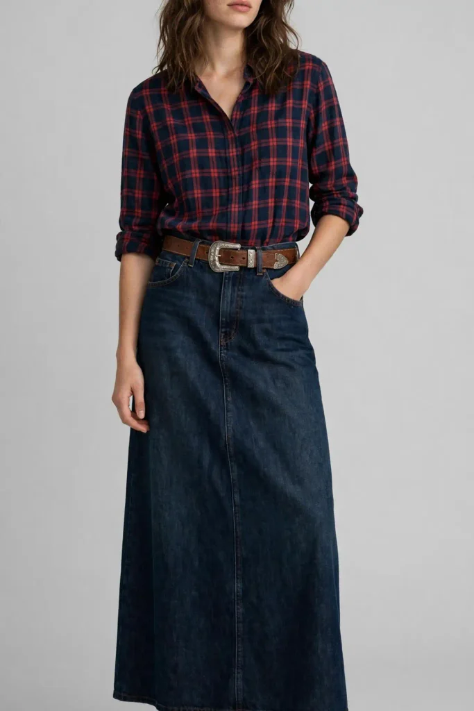 18 Fall Outfits With a Jean Skirt, Styled From the Shoes Up 16 image 67