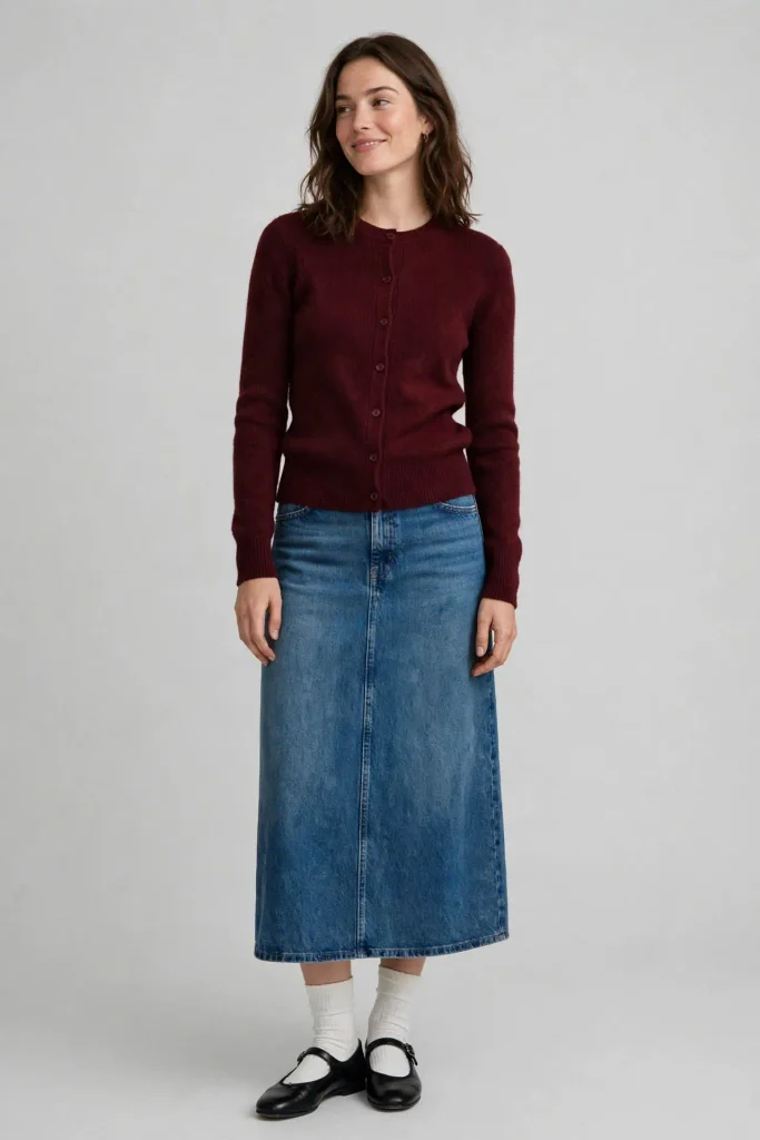 18 Fall Outfits With a Jean Skirt, Styled From the Shoes Up 18 image 70
