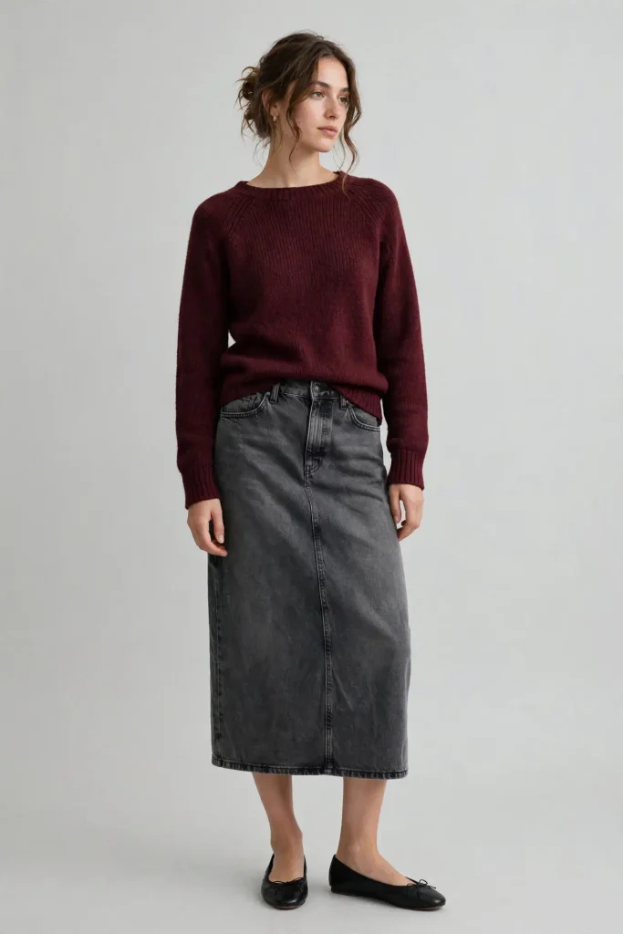 18 Fall Outfits With a Jean Skirt, Styled From the Shoes Up 19 image 71