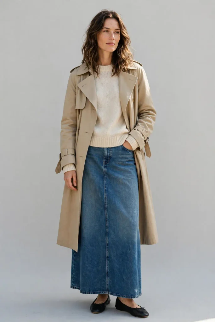 18 Fall Outfits With a Jean Skirt, Styled From the Shoes Up 20 image 72