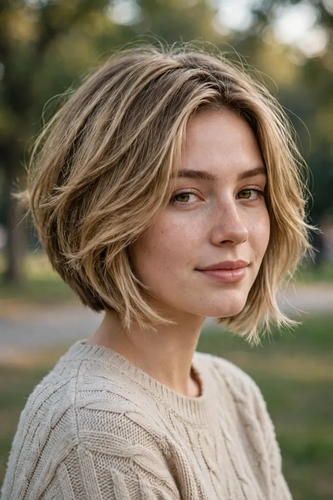 16 Inverted Bob Hairstyle Ideas, Measured by Angle From Gentle Tilt to Sharp Diagonal 6 invbob 06 feathered inverted bob