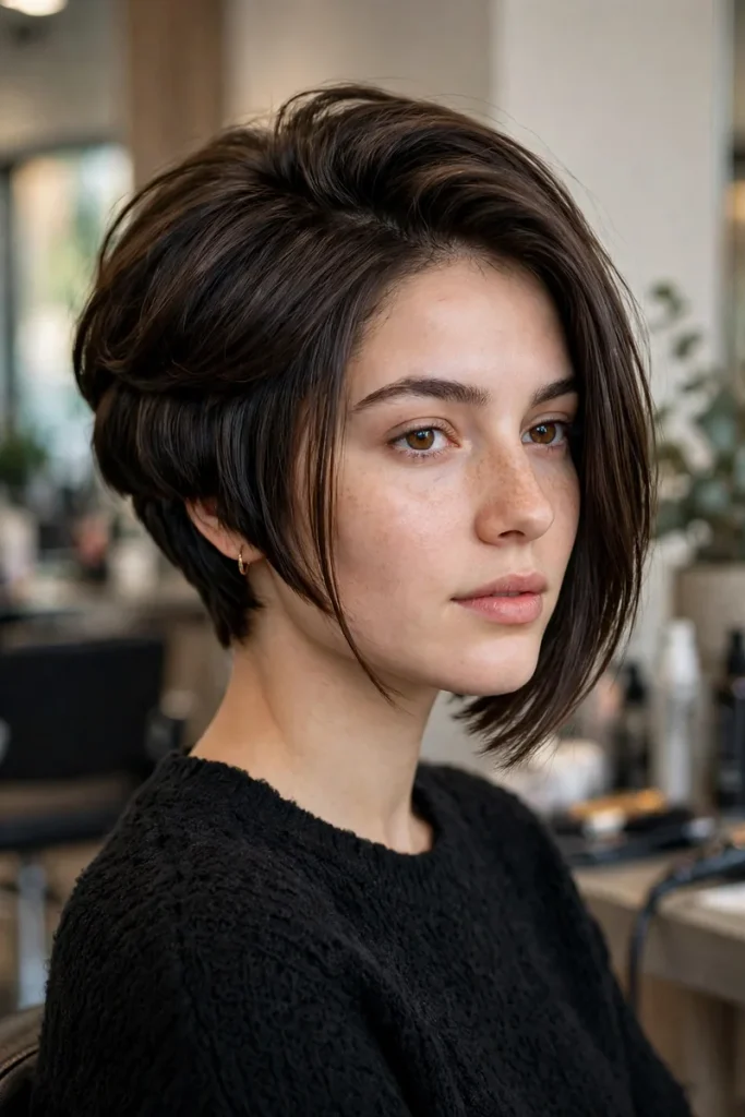16 Inverted Bob Hairstyle Ideas, Measured by Angle From Gentle Tilt to Sharp Diagonal 10 invbob 10 stacked inverted bob