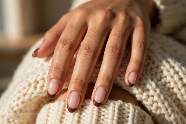 Fall Brown French Tip Nail
