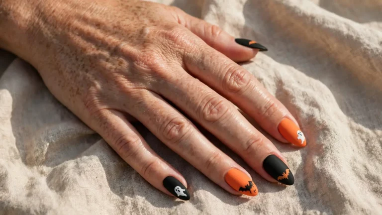 Orange and Black Halloween Nails