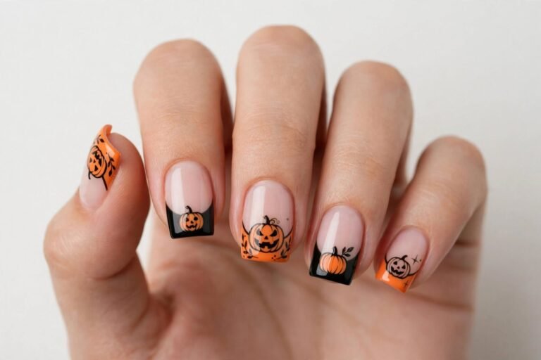 Short Square Halloween Nail