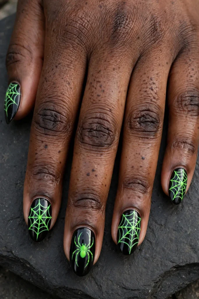 17 Spider Halloween Nail Ideas From Tiny and Cute to Full Drama 19 image 1028