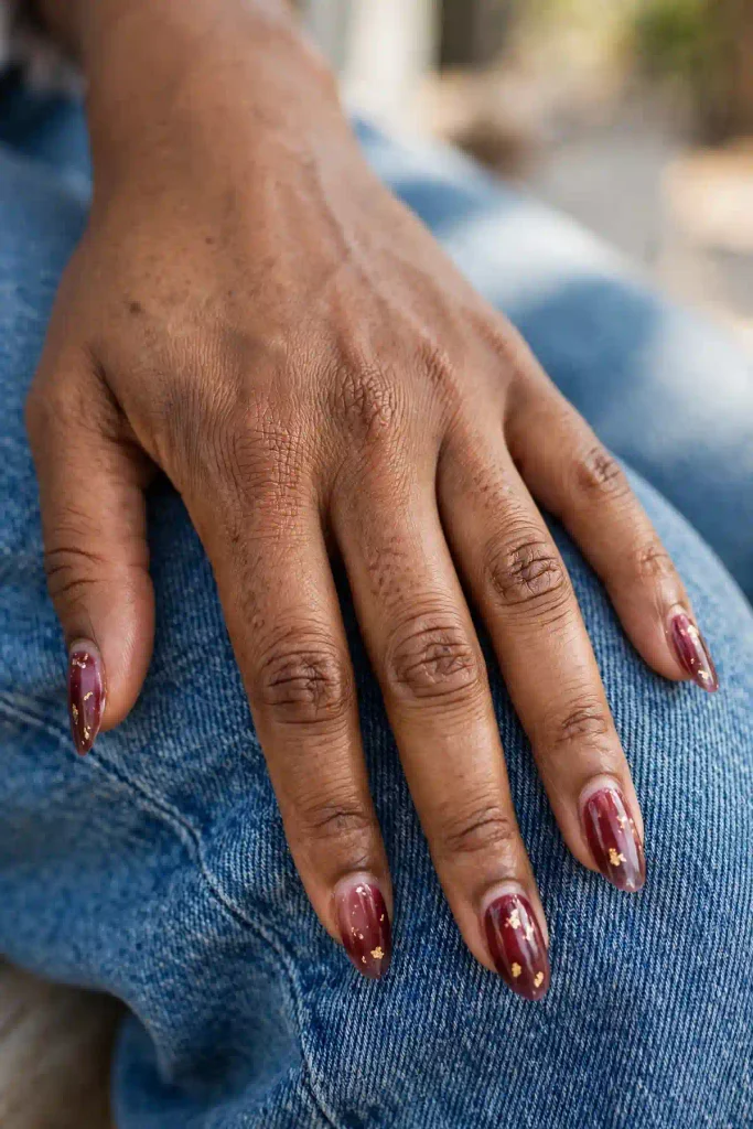 14 Fall Burgundy and Gold Nails, Styled Like a Wine Cellar Tasting Menu 5 image 194