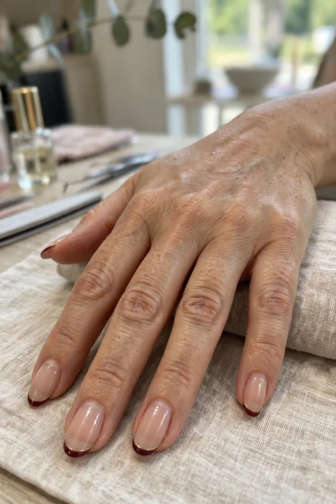 14 Fall Burgundy and Gold Nails, Styled Like a Wine Cellar Tasting Menu 3 image 195