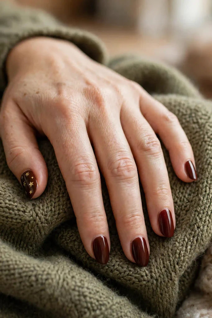 14 Fall Burgundy and Gold Nails, Styled Like a Wine Cellar Tasting Menu 7 image 197