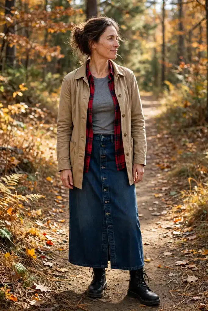 15 Long Skirt Fall Outfits for Every Kind of Fall Weather 15 image 318