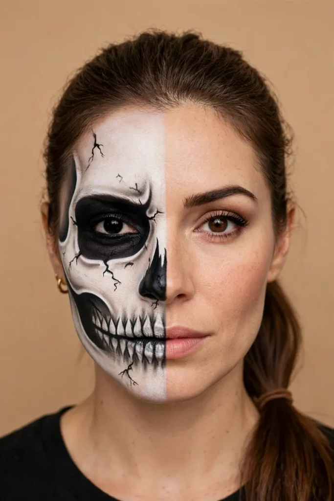 17 Halloween Face Paint Ideas That Look Pro-Level (But Are Secretly Easy) 8 image 321 683x1024 1
