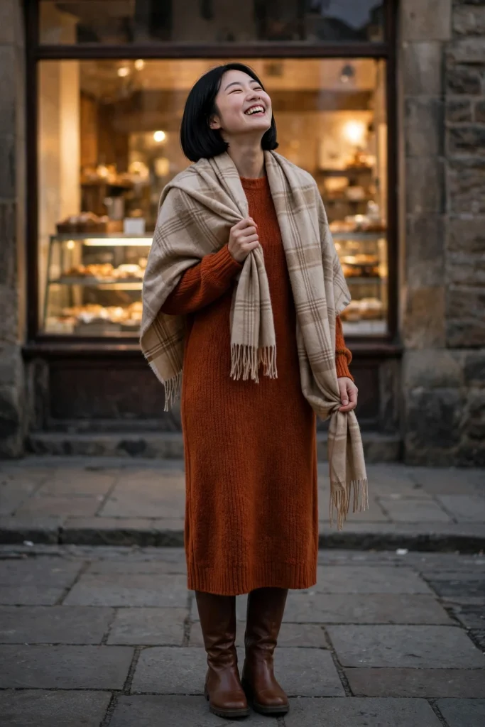 16 Fall Outfit Ideas With Scarf That Save Plain Outfits 9 image 587