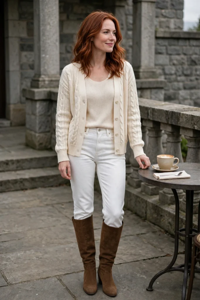 17 White Jeans Fall Outfit Ideas That Work Long After Summer Ends 6 image 837