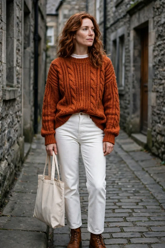 17 White Jeans Fall Outfit Ideas That Work Long After Summer Ends 12 image 844