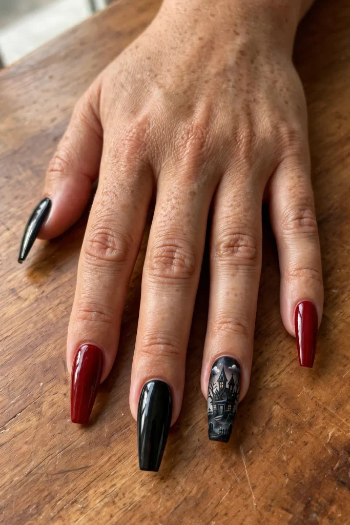 14 Coffin Halloween Nail Ideas That Go Full Glam and Full Spooky 2 image 946