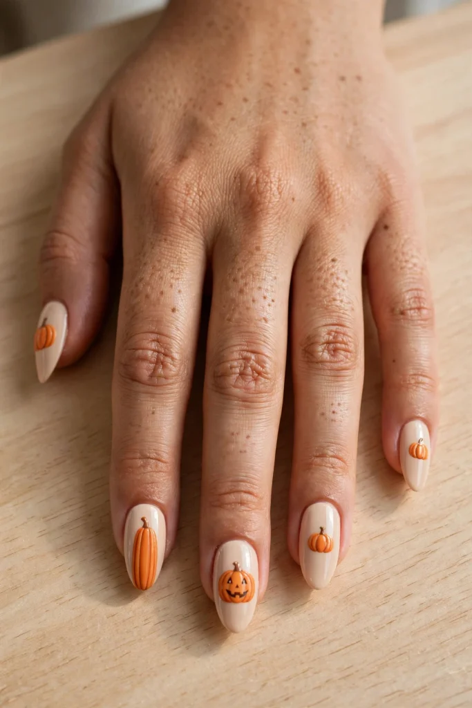 18 Pumpkin Halloween Nail Ideas From Tiny Accents to Full Orange Chrome 9 image 968