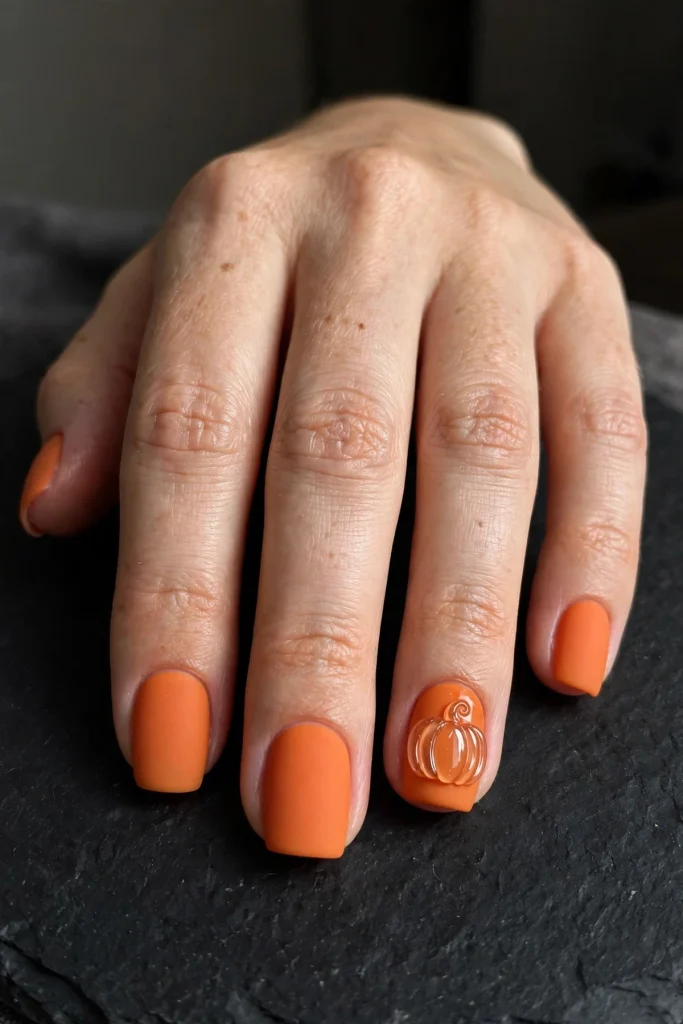18 Pumpkin Halloween Nail Ideas From Tiny Accents to Full Orange Chrome 12 image 970