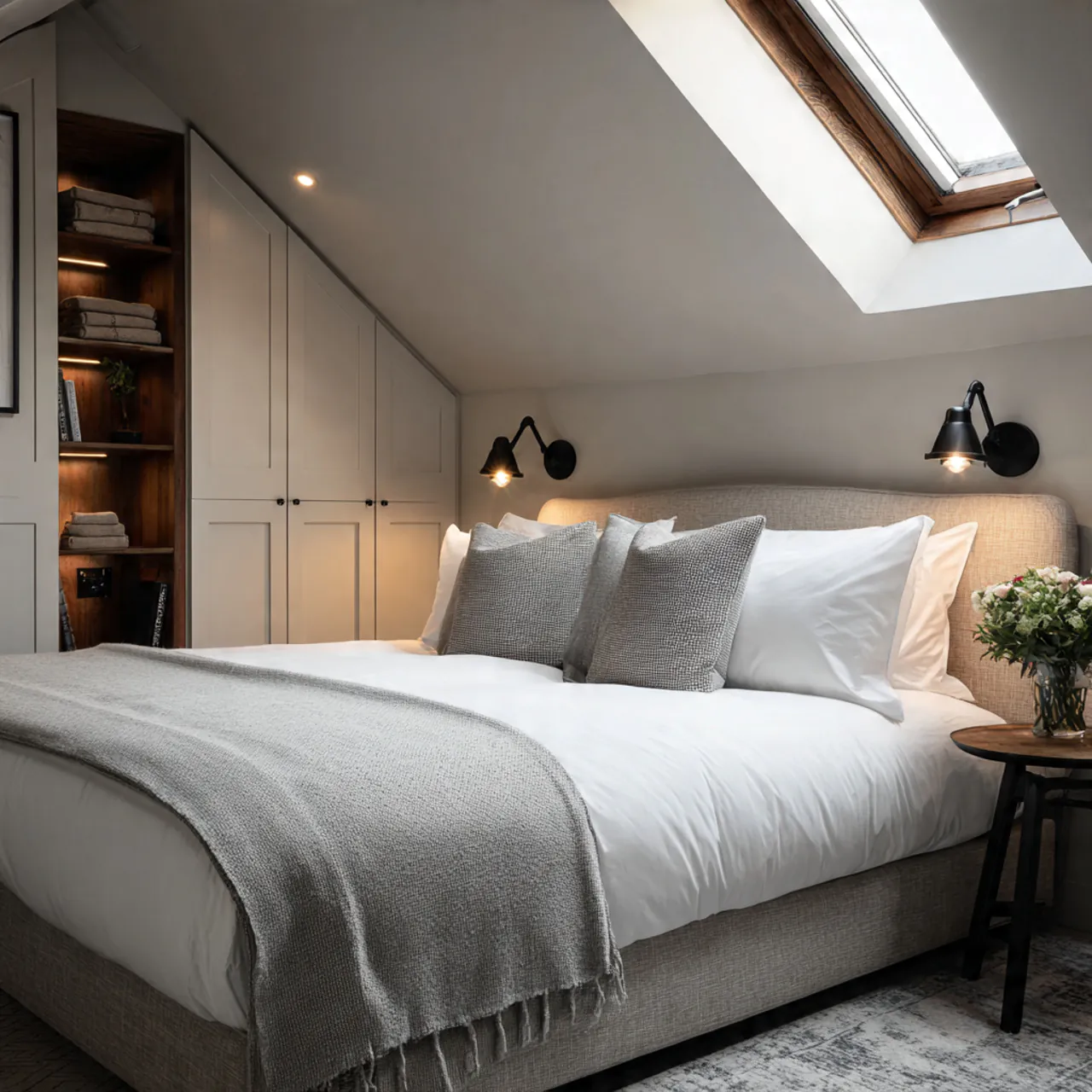 13 Attic Bedroom Ideas 2026 That Will Make You Fall in Love with Your Rooftop Space 10 Guest Attic Bedroom with Hotel Vibes