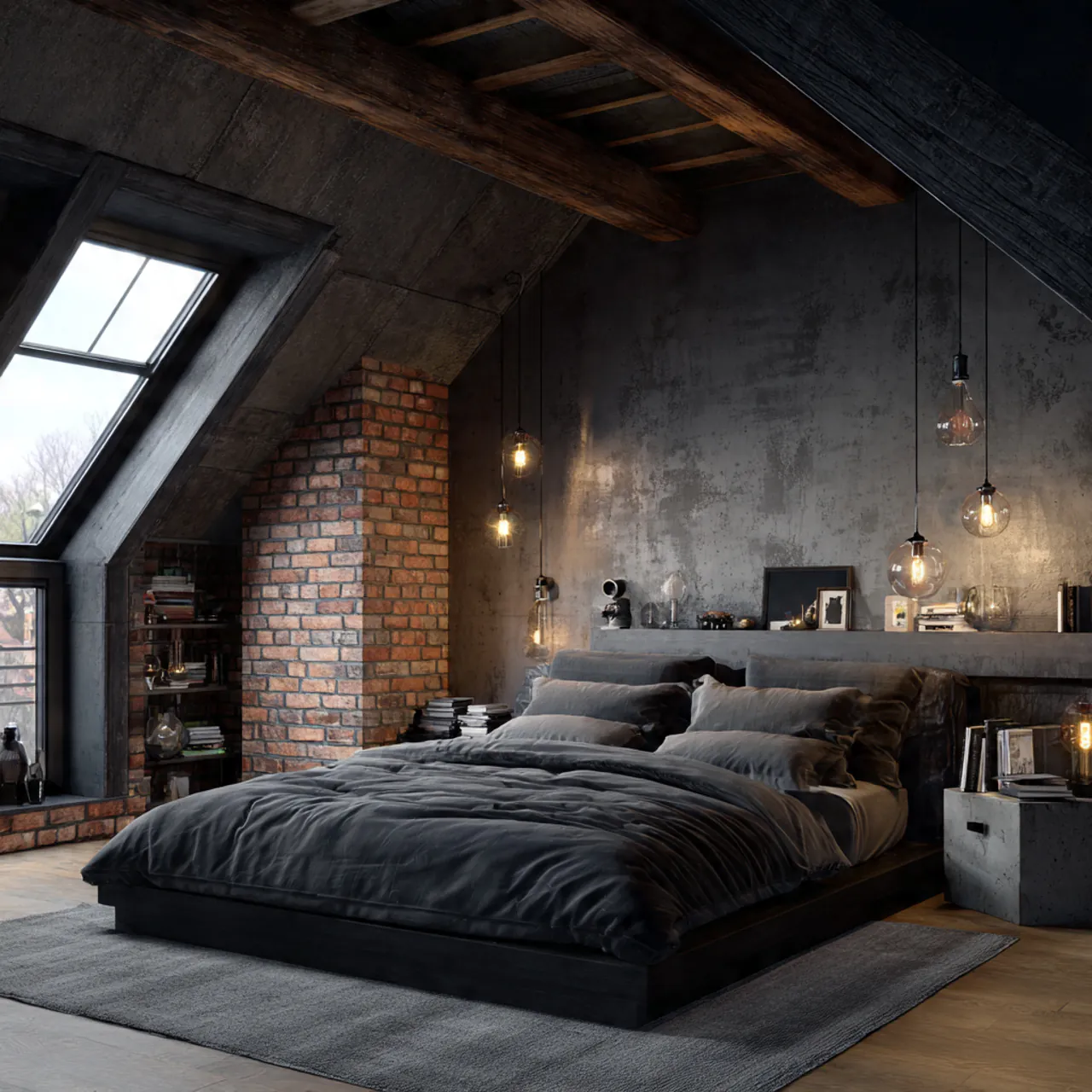 13 Attic Bedroom Ideas 2026 That Will Make You Fall in Love with Your Rooftop Space 8 Industrial Attic Bedroom