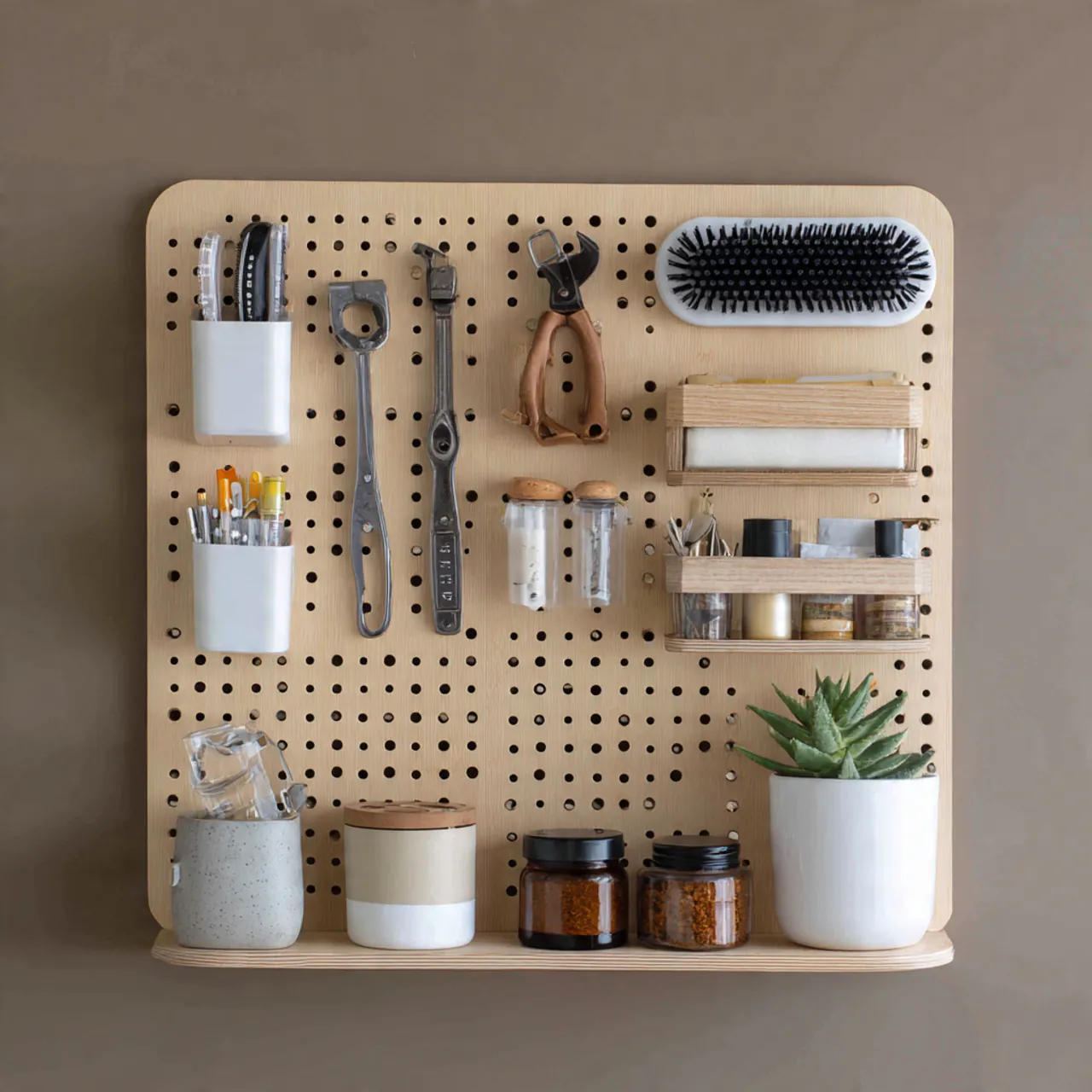 13 Bathroom Storage Ideas for Small Spaces That Make Bathrooms Look Twice as Big 12 Pegboard Wall Organizer