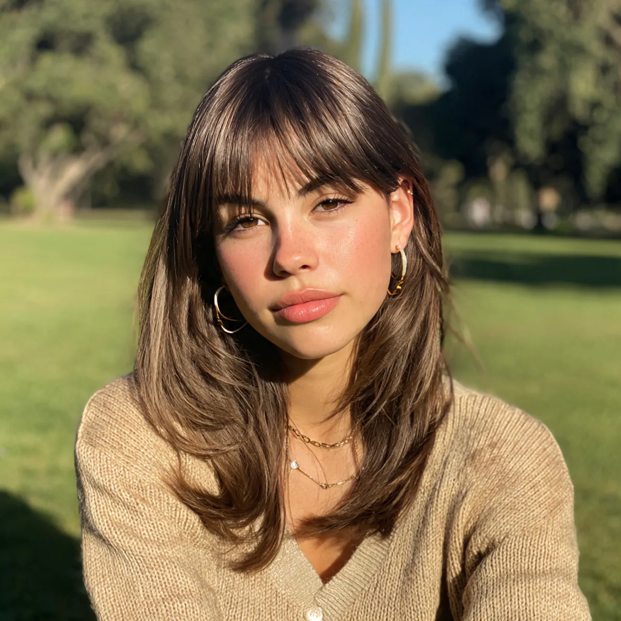 15 Oval Face Hairstyles Ideas That'll Give You Instant Main Character Energy in 2026 3 Curtain Bangs with Face-Framing Long Layers