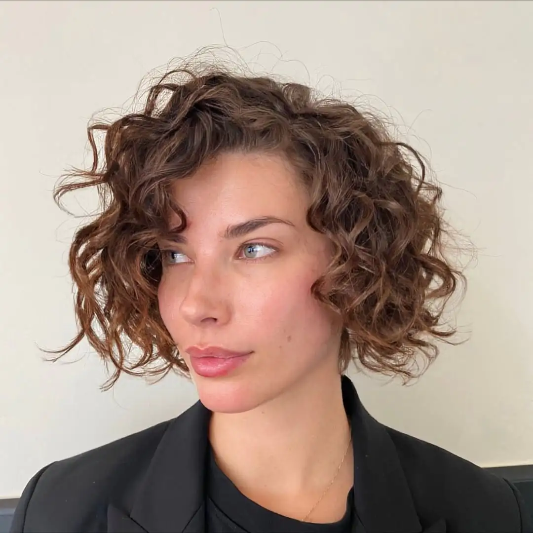 14 Short Hair with Bangs Ideas You Can Totally Rock Tomorrow 8 The Curly Bob + Fringe Bangs