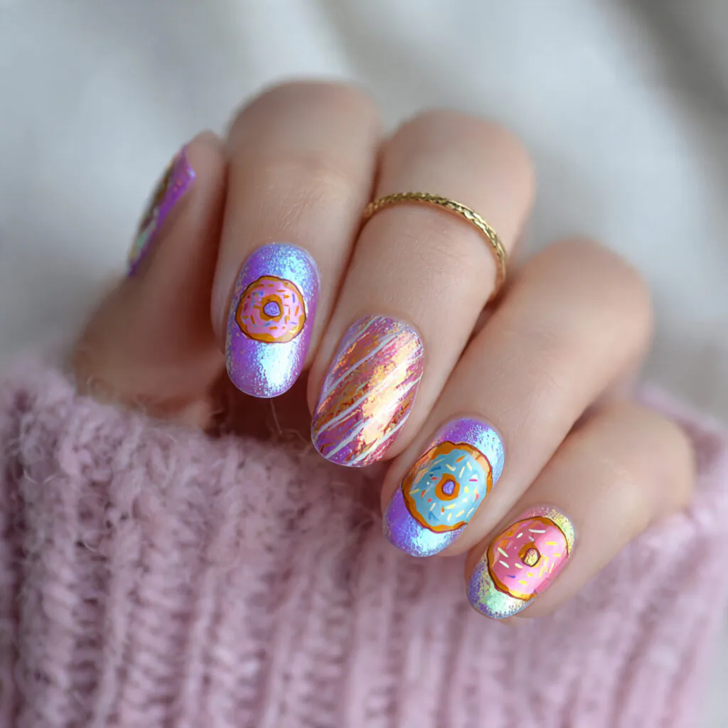 15 Trending Summer Nails Everyone Is Obsessed With Right Now (Your Next Mani Is Waiting) 4 chrome glazed donut nails
