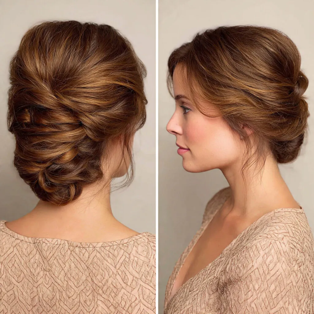 13 Wedding Guest Hairstyles That Look Expensive, Stay Put, and Photograph Like a Dream 9 classic french twist for wedding guest hairstyles