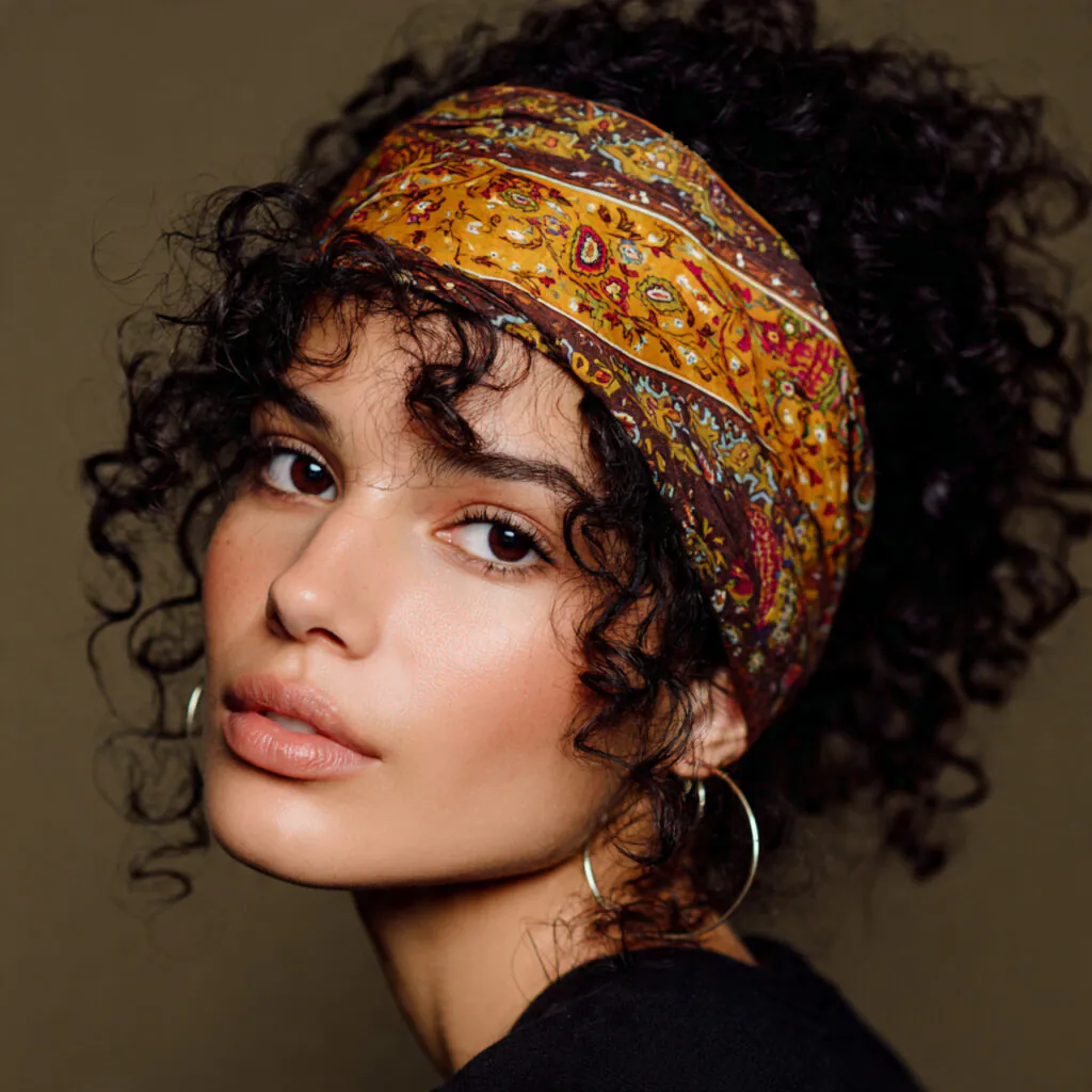 13 Bandana Hairstyle Ideas That Make Any Bad Hair Day Look Planned 13 curly hair with a full bandana wrap