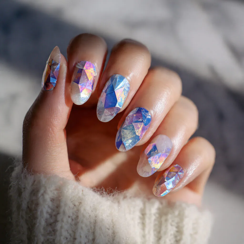 14 Korean Nail Art Ideas: The Cutest, Glossiest Designs You’ll Want Immediately 4 glass nails for korean nail art